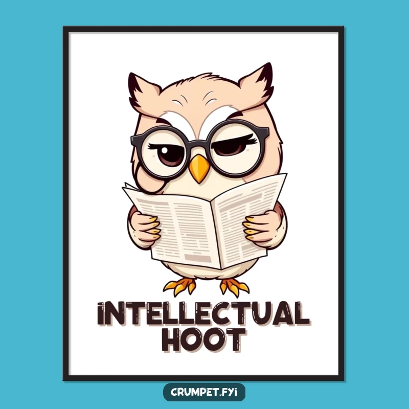 Funny Owl Monocle Digital Art: Elegant Humor for Your Walls