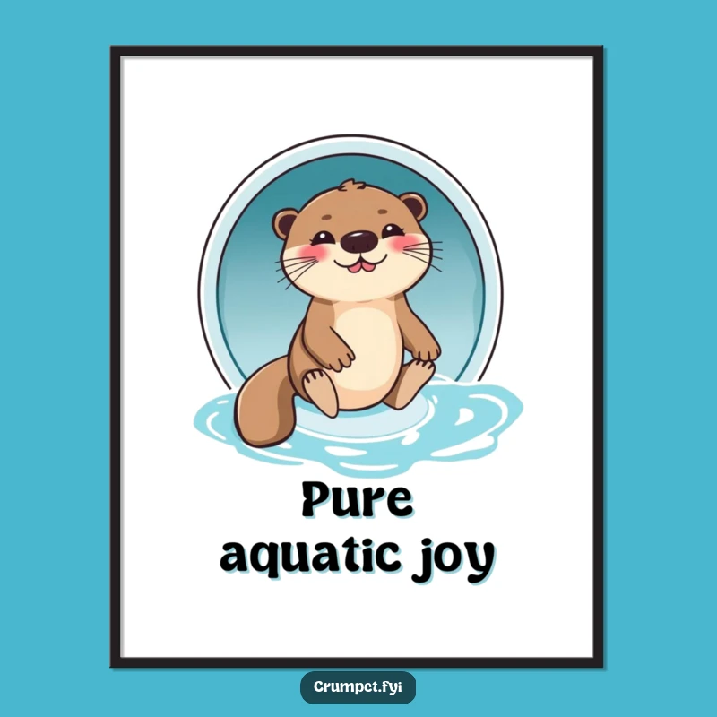 Funny Giggling Otter Digital Art: Add Playful Joy and Water Adventure to Your Decor