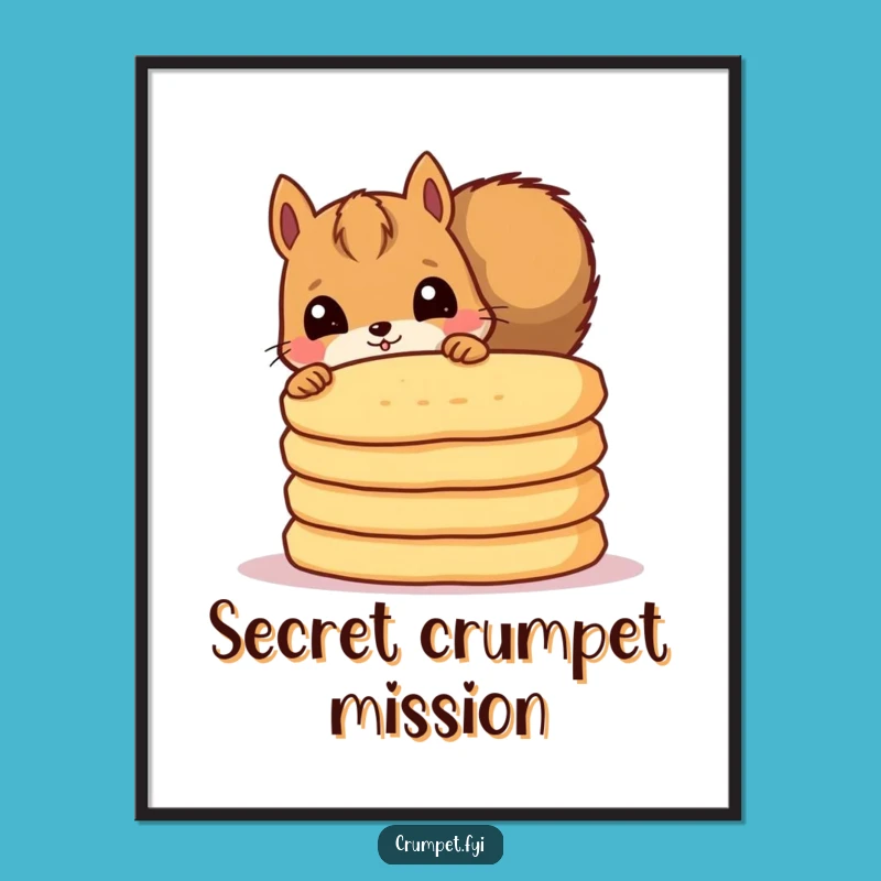 Funny Squirrel Crumpet Digital Art: Whimsical Decor and Hilarious Gift