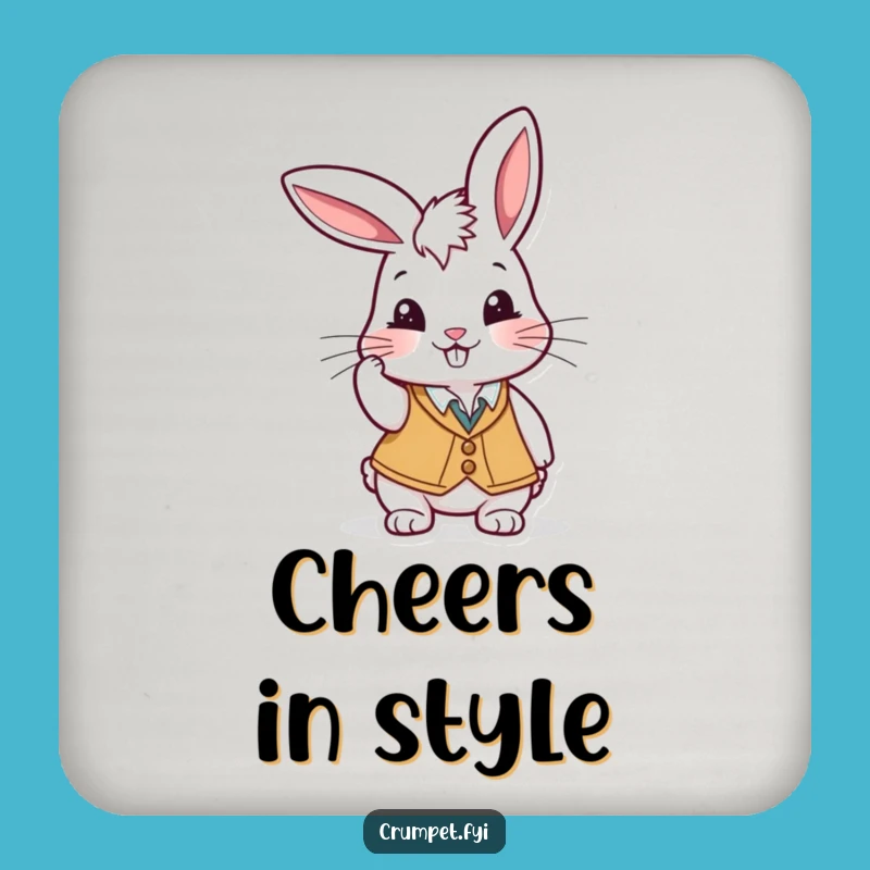 Funny Rabbit Waiter Coaster: Playful Protection, Cheeky Grin, Chic Funny Gift!