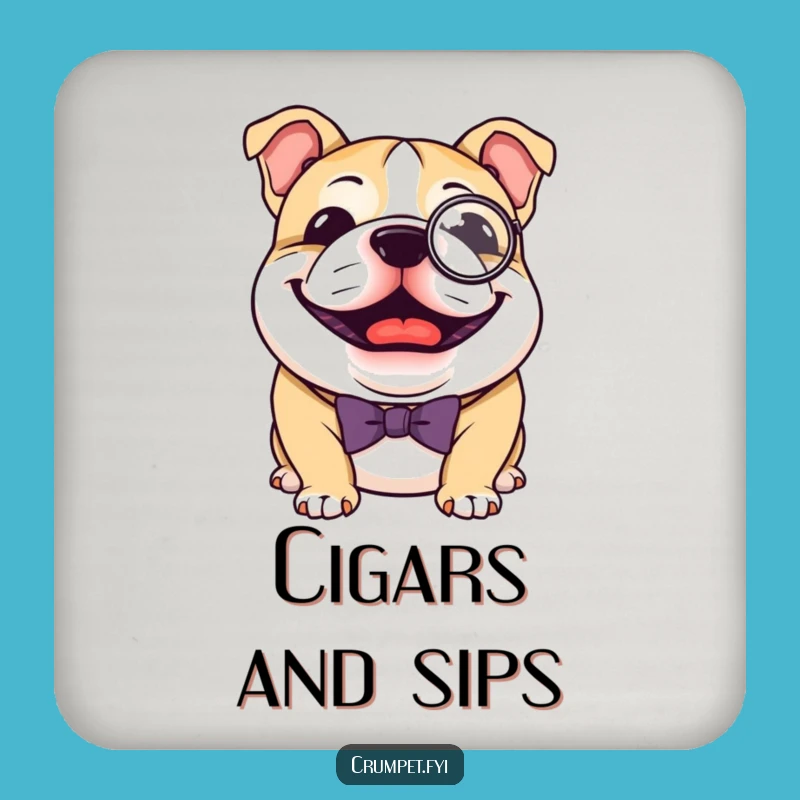 Funny Bulldog Monocle Coasters: Protect Your Surfaces with Dapper Style and Humor