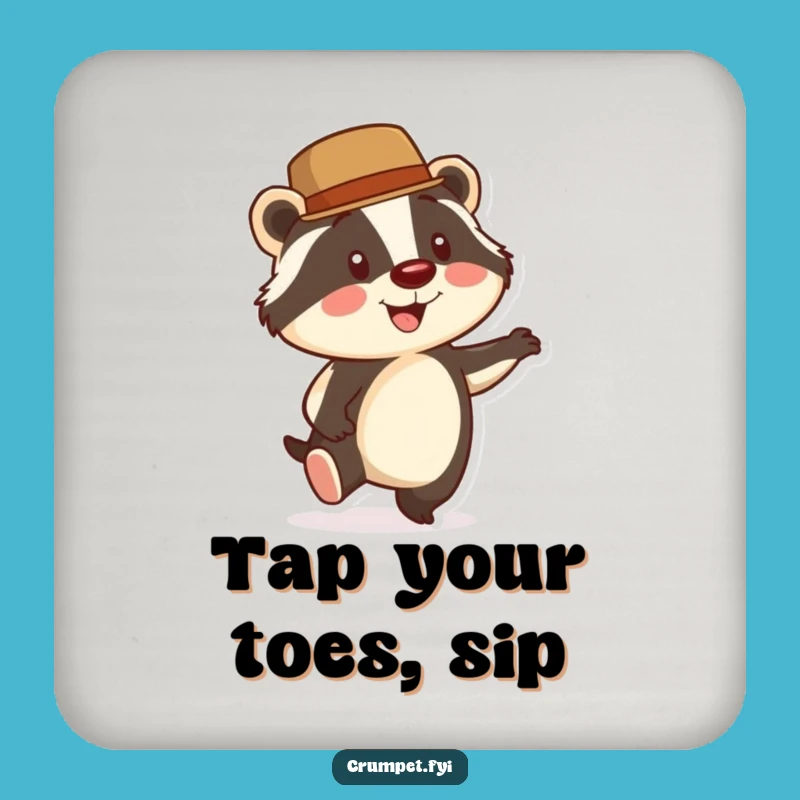 Funny Badger Coaster: Dapper Bowler Hat Drink Protector, Gift