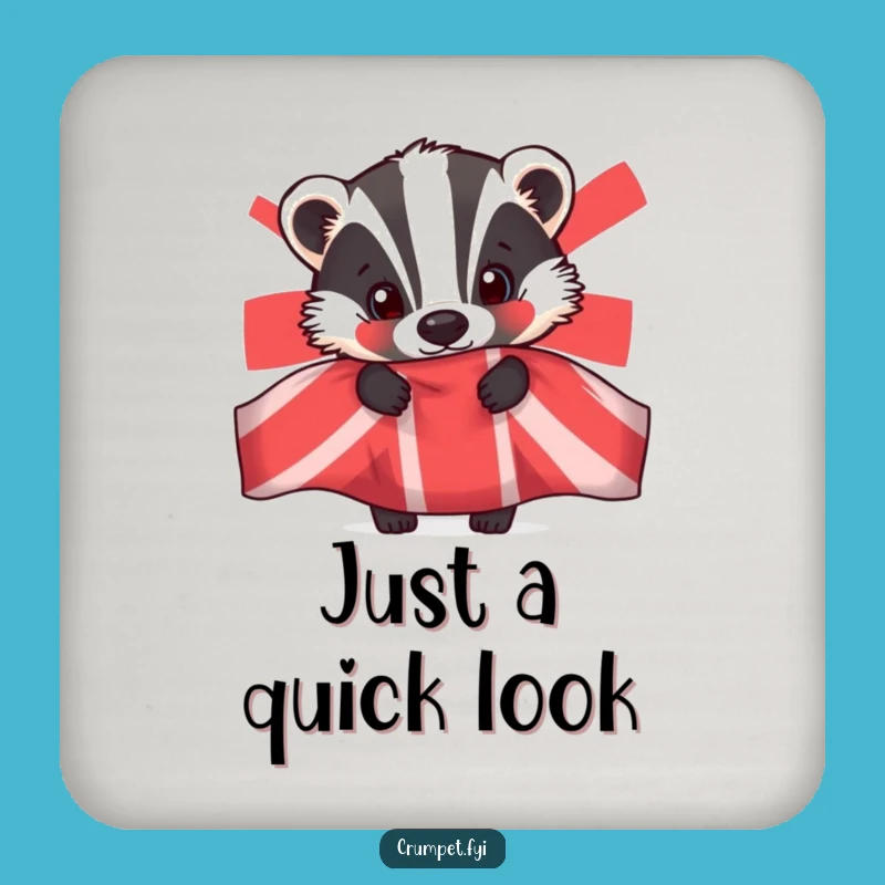 Funny Badger Coaster Set - Teapot Peeker Protection, Humorous Table Decor, Unique Gift