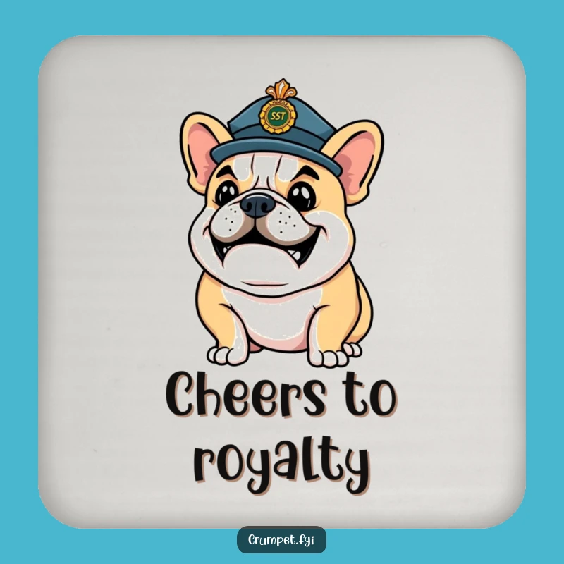 Funny Bulldog Ceremony Coaster: Confident Protection, Regal Design, Chic Funny Gift!