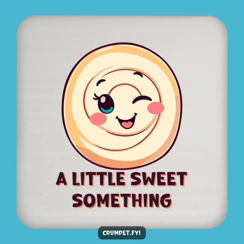 Funny Cinnamon Roll Wink Coaster Set: Protect Surfaces with Sweet Pastry Charm