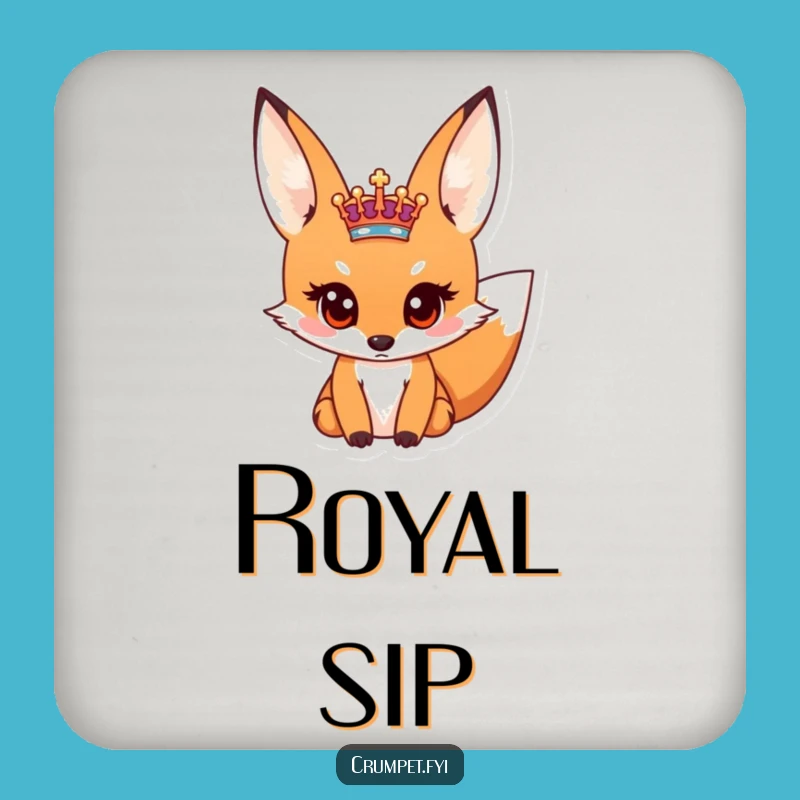 Funny Fox Royal Crest Coaster - Protect Surfaces with Humor