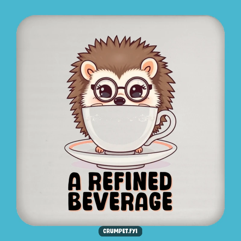 Funny Hedgehog Monocle Coaster: Dapper Tea Peek Drink Protector Gift