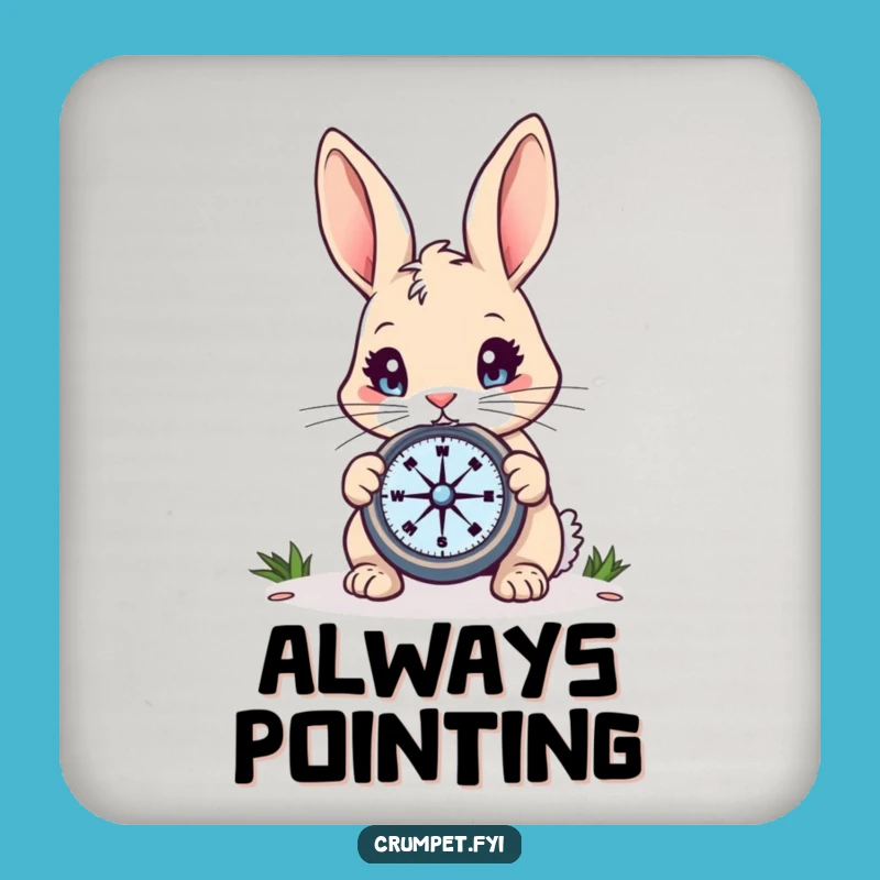 Funny Rabbit Compass Coasters: Protect Your Surfaces with Explorer-Themed Humorous Style