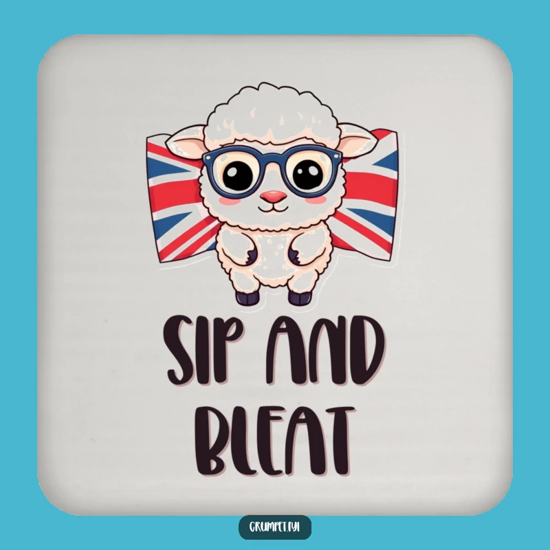 Funny Sheep Spectacles Coaster: British Humor Drink Protector, Cute Funny Gift