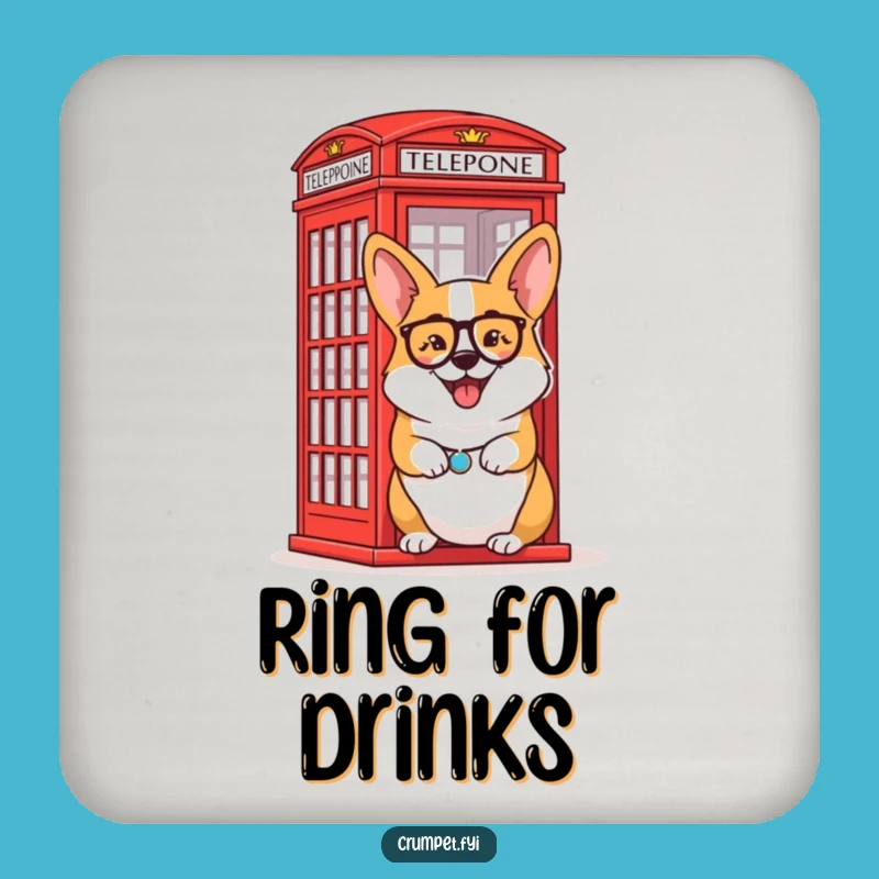Funny Corgi Coaster: Monocle Wink Protector, Tiny & Funny Gift!