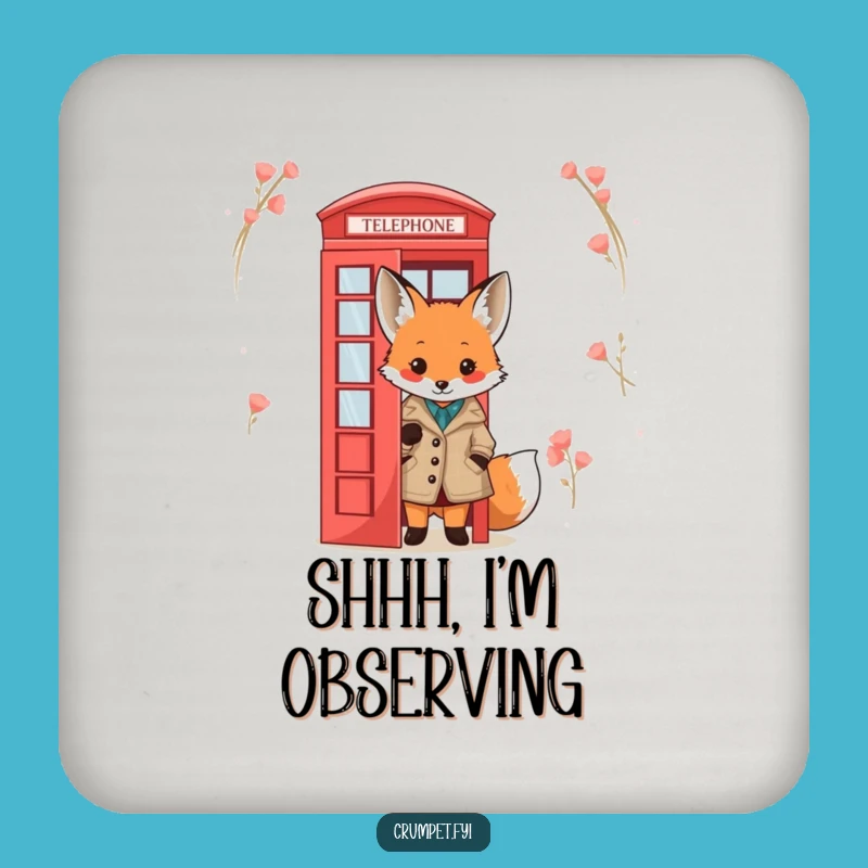 Funny Fox Coaster: Tweed Jacket Phone Box Protector, Hilarious Gift