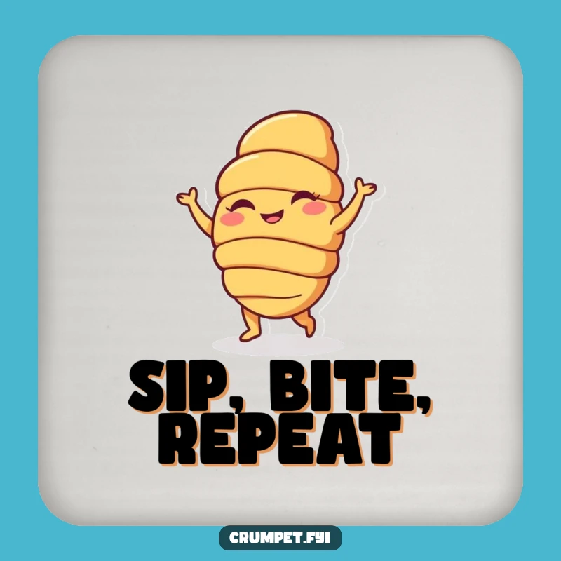 Funny Croissant Dance Coasters: Protect Surfaces with Pastry Charm