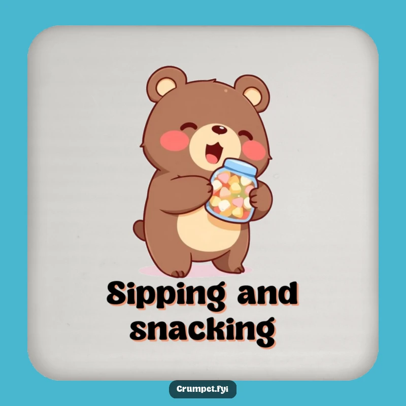 Funny Bear Coaster Set - Sweets Jar Protection, Enthusiastic Table Decor, Unique Gift