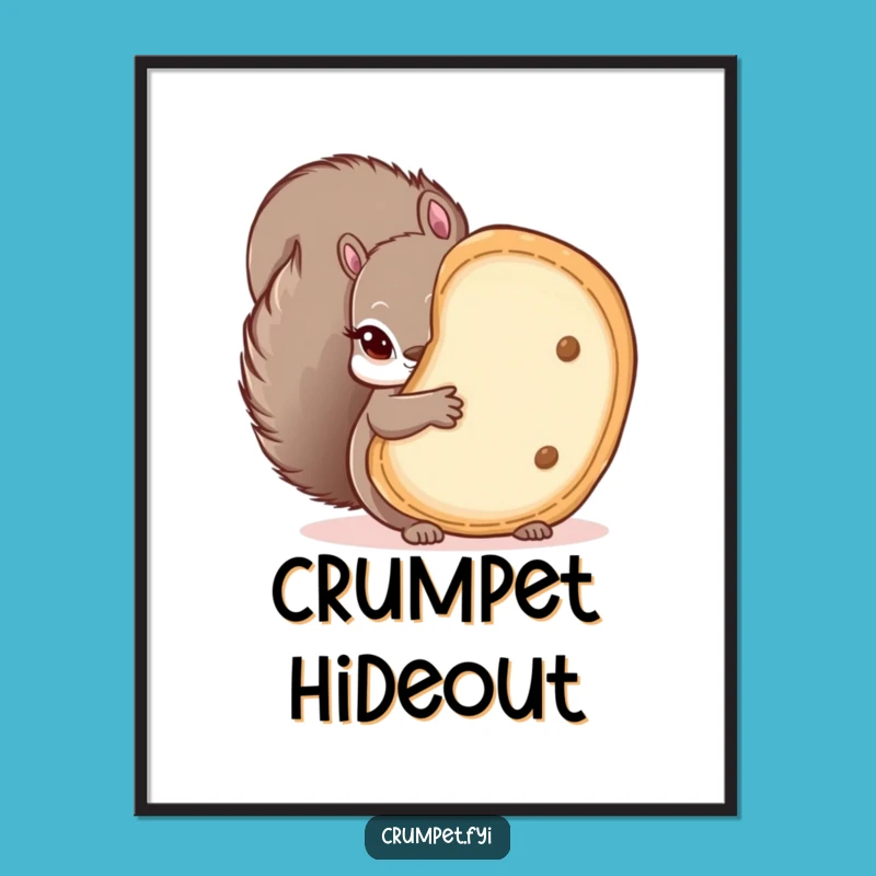 Funny Squirrel Peeking Poster, Whimsical Art for Playful Spaces