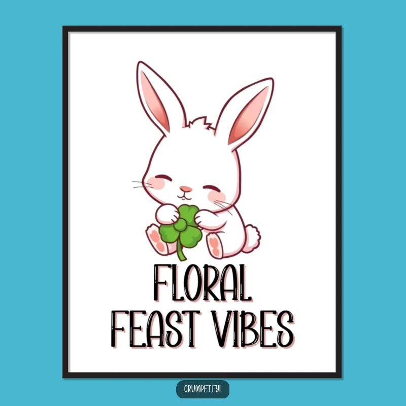 Funny Garden Rabbit Flower Poster - Charming & Hilarious Nature Wall Art