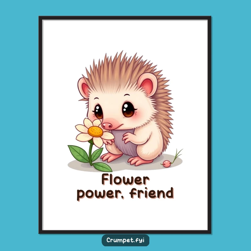 Funny Echidna Poster: Curious Wall Art, Perfect Humorous Nature Gift