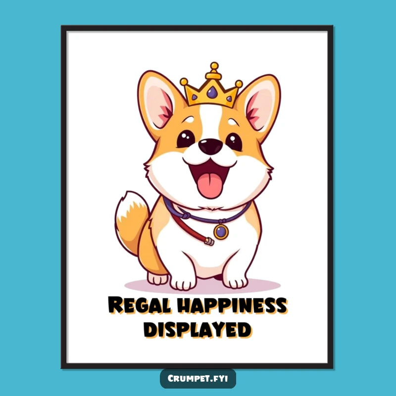 Funny Corgi Poster: Royal Dog Art Print, Perfect Hilarious Gift