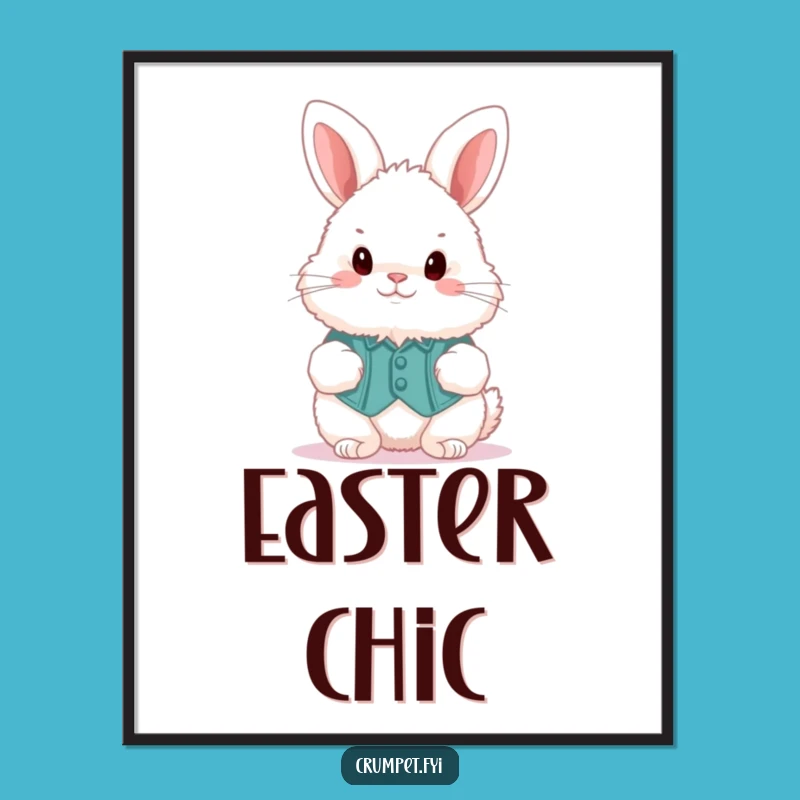 Funny Fluffy Bunny Waistcoat Hopper Poster: Whimsical Wall Art for Your Home