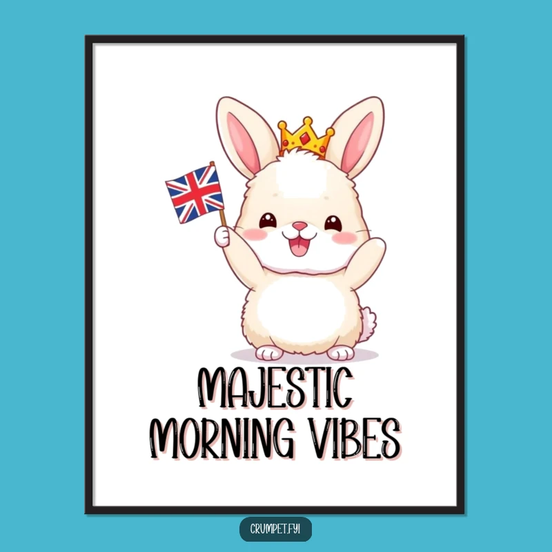Funny Bunny Royal Poster: Hilarious British Flag Art Print, Perfect Gift