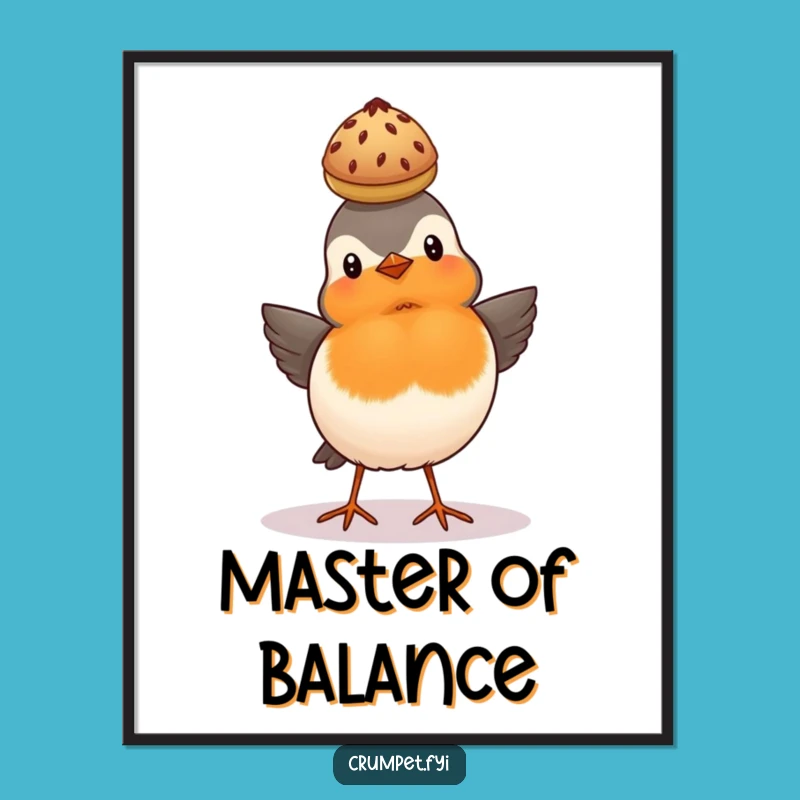 Funny Robin Scone Poster: British Bird Art, Delightful Funny Gift