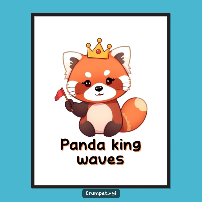 Funny Red Panda King Poster - Royal & Adorable Wall Art