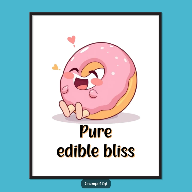 Funny Giggling Donut Poster: Hilarious Pastry Art to Brighten Any Room