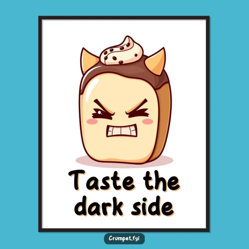 Funny Pain Au Chocolat Poster: Winking Pastry Art for a Devilish Touch