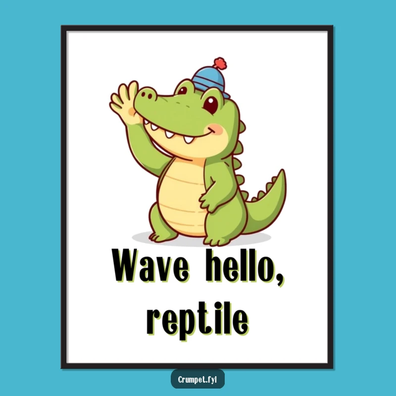 Funny Crocodile Poster: Dapper Wall Art, Perfect Humorous Animal Gift