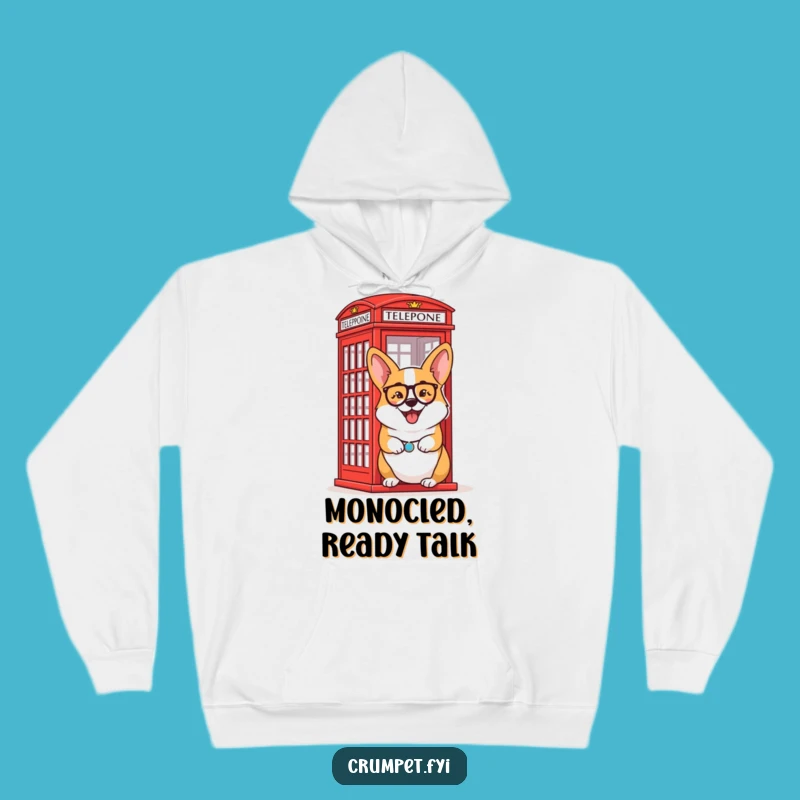 Cozy Funny Corgi Hoodie: Monocle & Wink Comfort, Your Comfy Funny Gift!
