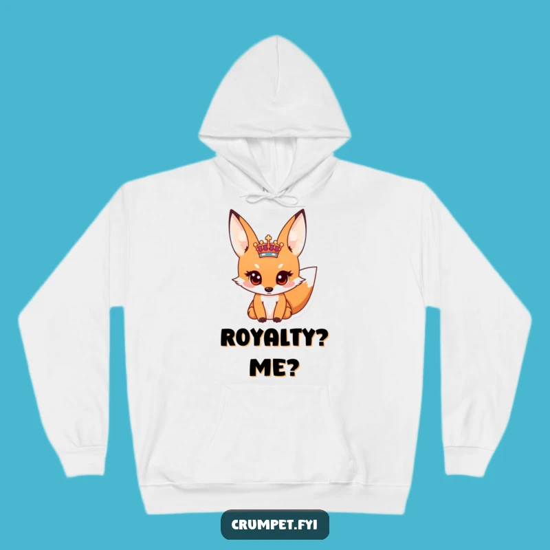 Cozy Funny Fox Royal Crest Hoodie - Warm & Humorous Gift Idea