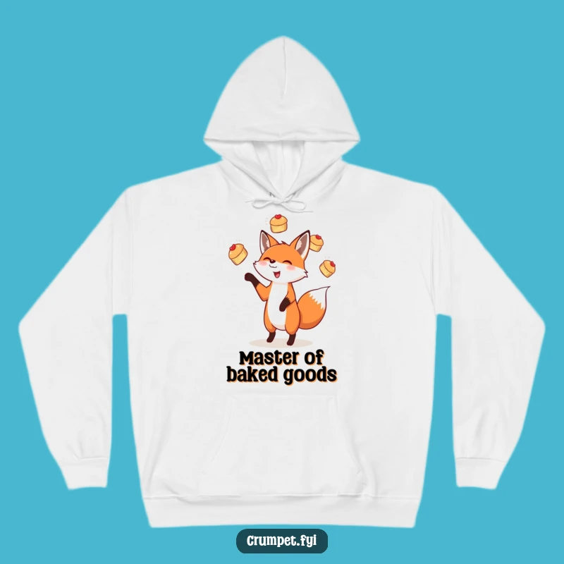 Cozy Funny Fox Scone Juggling Hoodie, Warmth Meets Whimsy