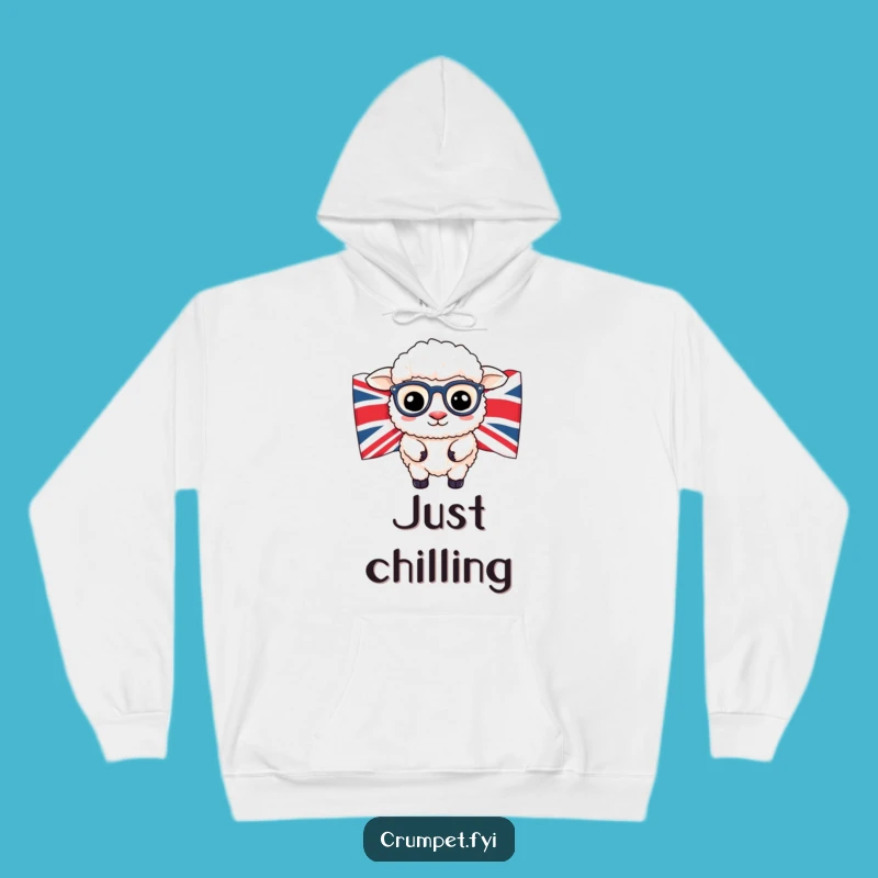 Funny Sheep Spectacles Hoodie: Cozy British Humor Wear, Ideal Funny Gift