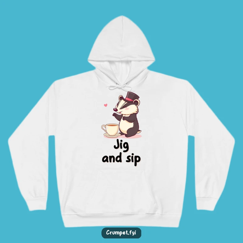 Cozy Funny Badger Hoodie: Top Hat Jig Warmth, Your Comfy Funny Gift!