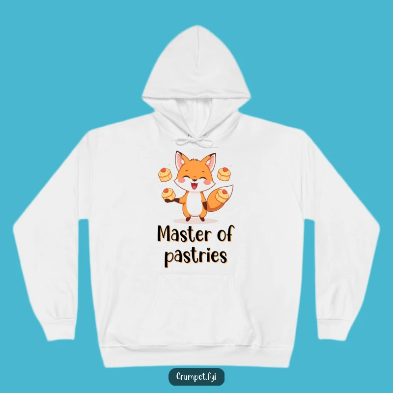 Cozy Funny Fox Scone Hoodie: Stay Warm with a Juggling Fox and Tasty Treats