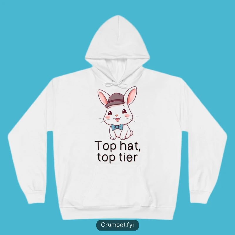 Cozy Funny Rabbit Gentleman Hoodie, Warmth Meets Dapper Charm