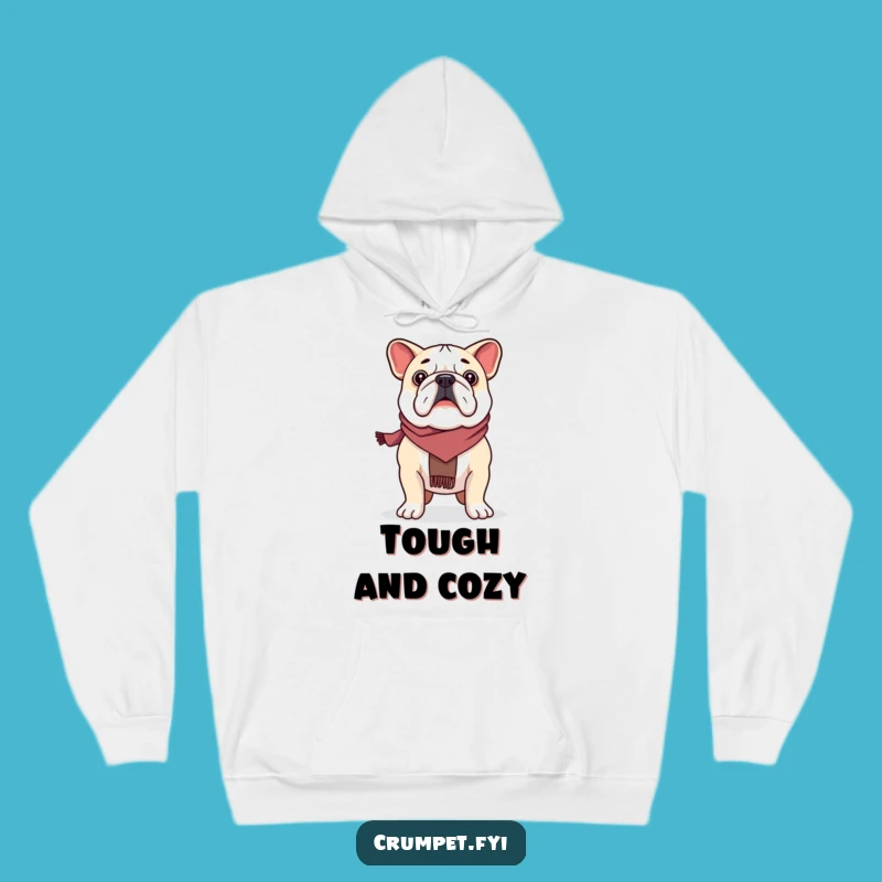 Cozy Funny Proud Bulldog Scarf Wearer Hoodie: Warmth and Warrior Spirit