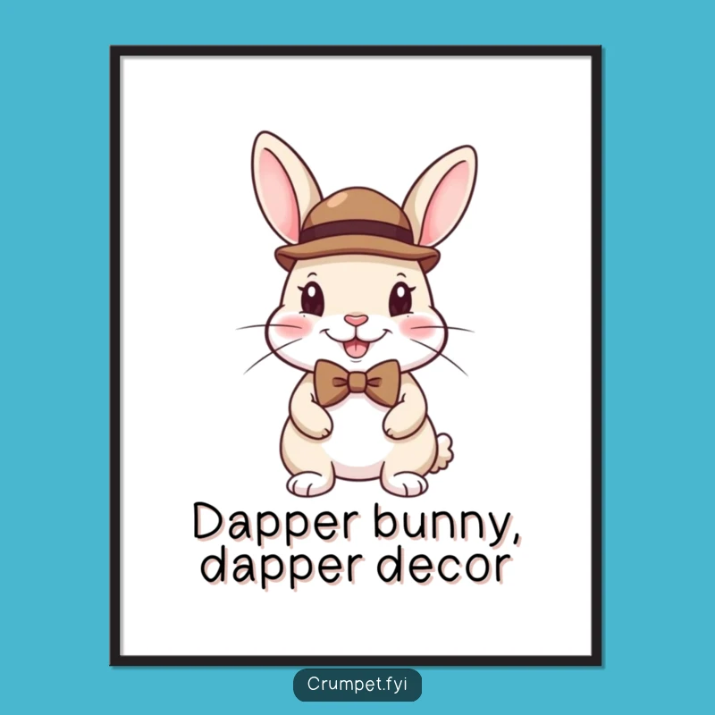 Funny Free Printable Wall Art: Dapper Rabbit - Downloadable Chic!