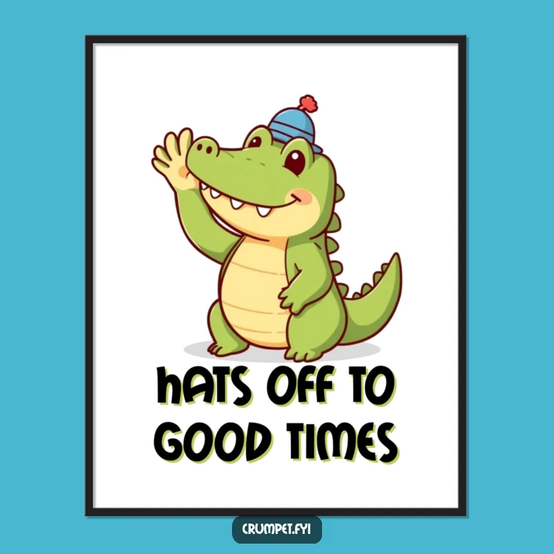 Free Printable Crocodile Wall Art - Tiny Hat Downloadable Decor