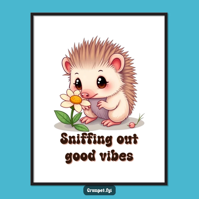 Free Printable Echidna Wall Art - Curious Flower Downloadable Decor