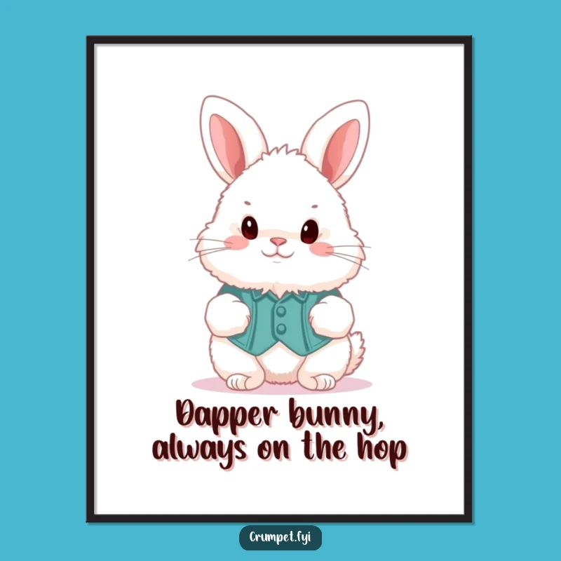 Free Printable Wall Art: Bunny Hops in Style - Funny Downloadable Decor