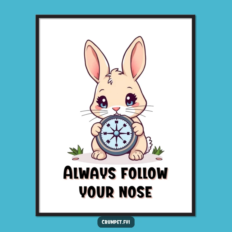 Free Printable Wall Art: Curious Rabbit's Adventure, Funny Downloadable Decor Gift