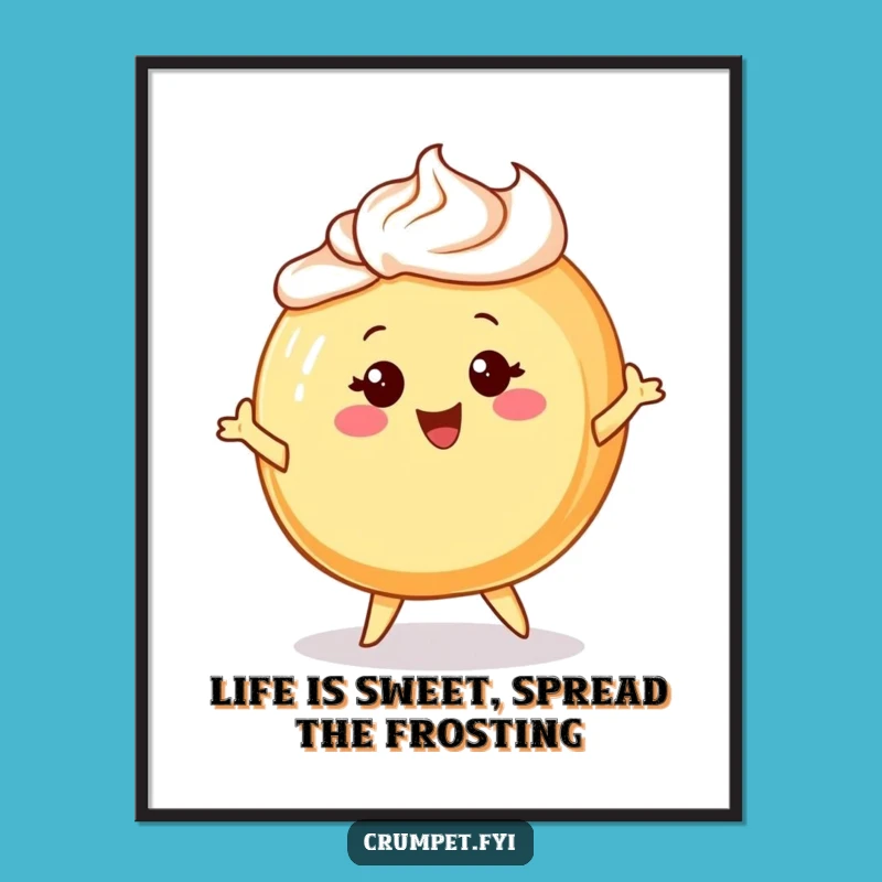 Free Printable Wall Art: Danish Pastry Character Humor Downloadable Art Gift