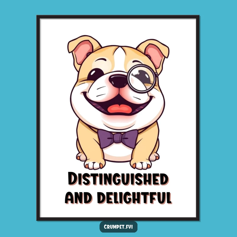 Free Printable Wall Art: Dapper Bulldog's Portrait, Funny Downloadable Decor Gift