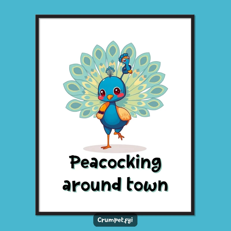 Free Printable Wall Art: Peacock's Grand Display, Funny Downloadable Decor Gift