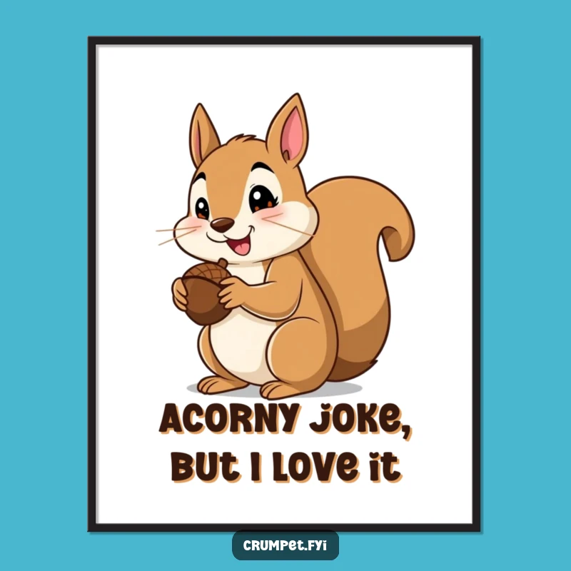 Funny Free Printable Squirrel Wall Art: Acorn Thumbs Up Downloadable Art for Cozy Decor