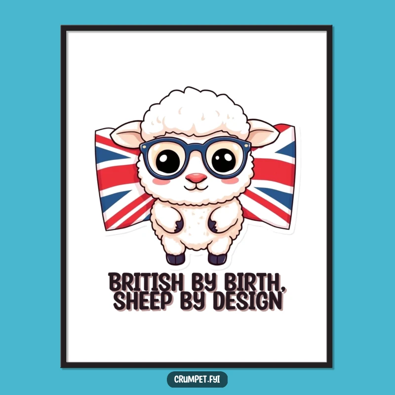 Funny Free Printable Wall Art: Sheep with Specs, Union Jack Flag, Quirky Downloadable Art