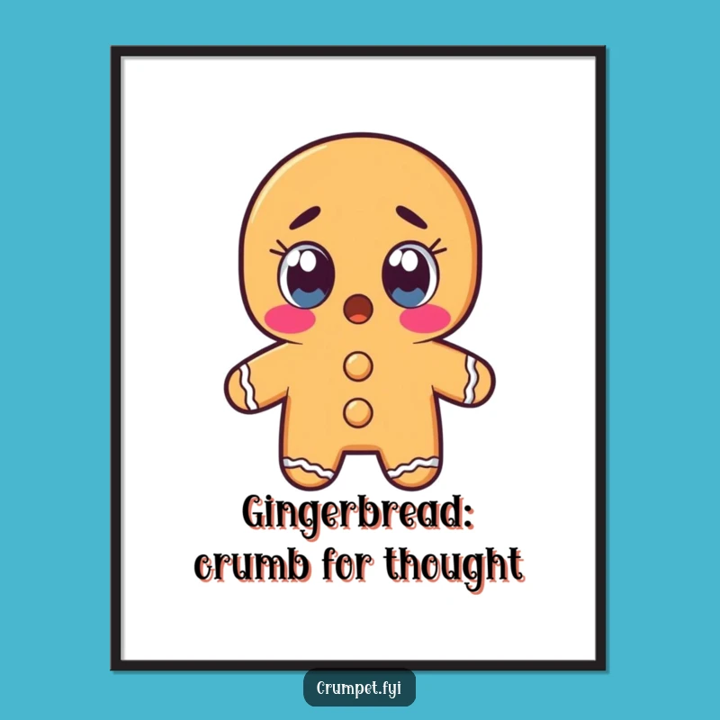 Free Printable Wall Art: Shocked Gingerbread Man Art, Funny Downloadable Decor Piece