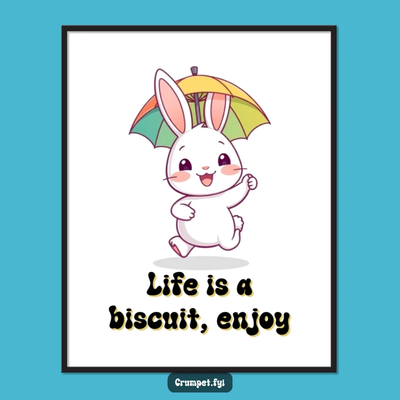 Free Printable Hopping Rabbit Art - Funny Downloadable Cute Decor!