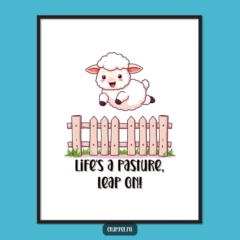 Funny Free Printable Sheep Wall Art: Joyful Leap Downloadable Art for Whimsical Home Decor