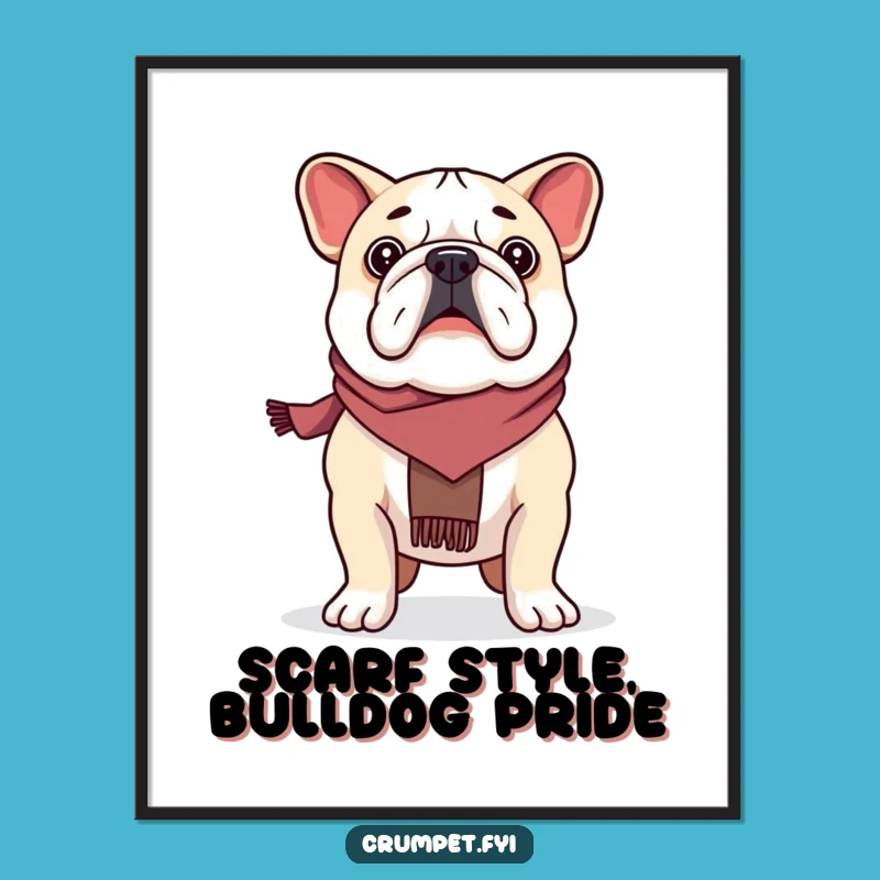 Free Printable Wall Art: Bulldog Stands Proudly - Funny Downloadable Decor